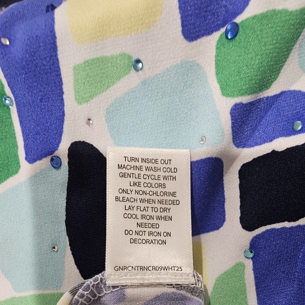 NWT Allison Daley Multicolor Geometric Long Sleeve Top 1X - Picture 6 of 7